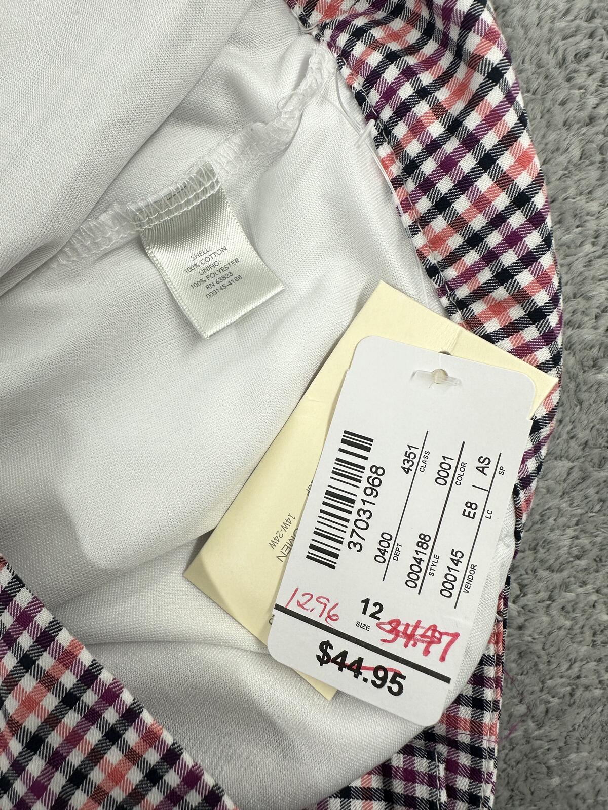 Christopher & Banks Y2K Preppy Plaid Mini Skort Pink Black