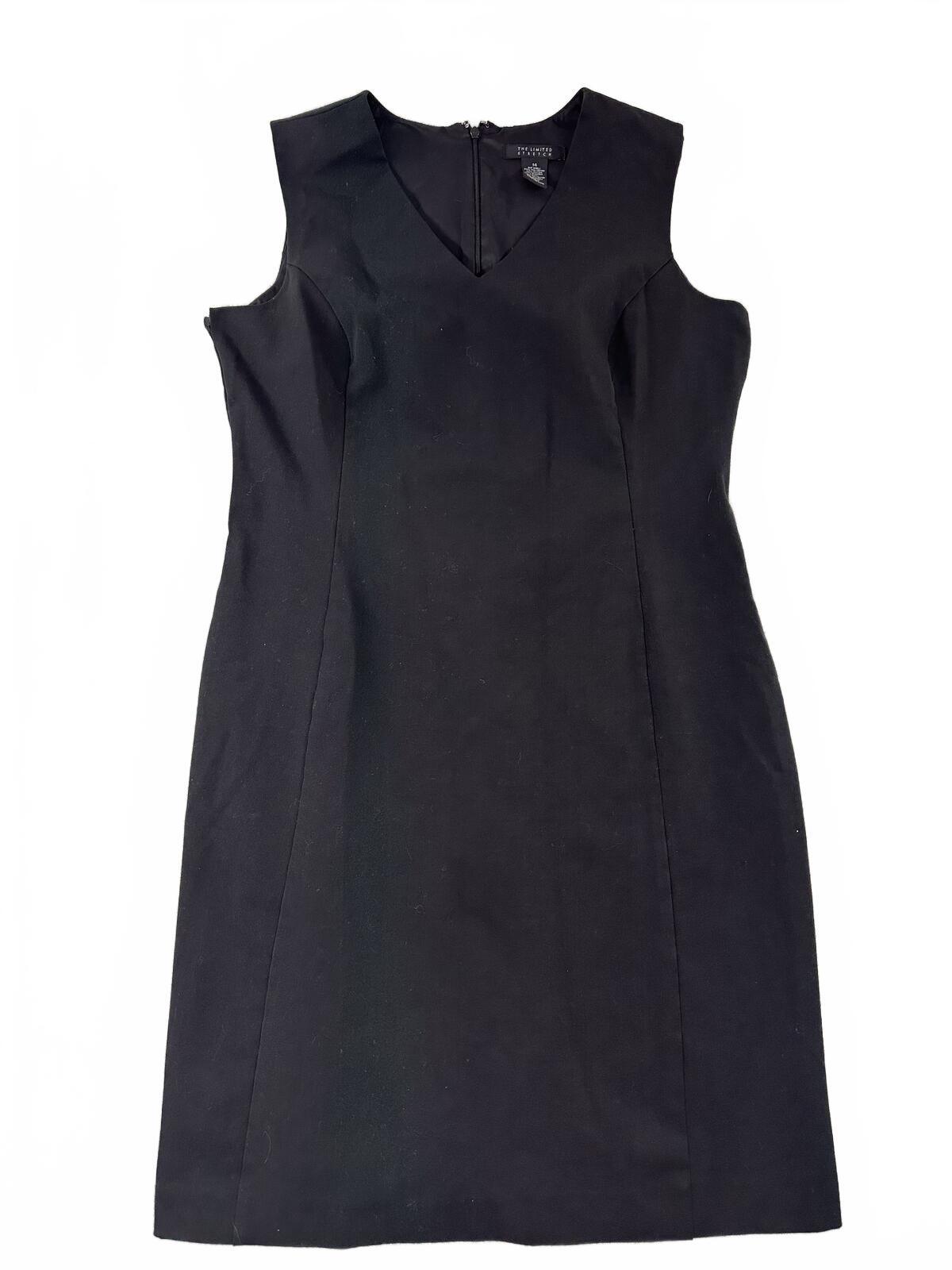 The Limited Stretch Black Sleeveless Sheath Dress V Neck Tailored
