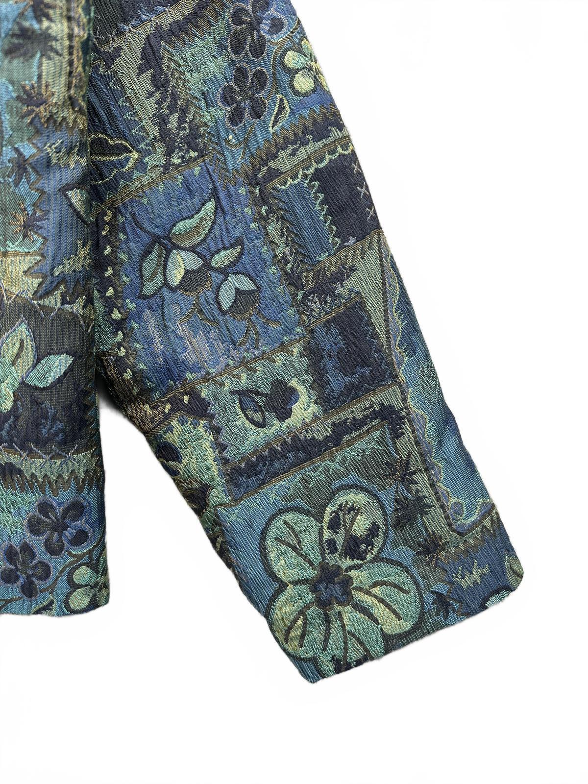 Coldwater Creek Vintage Inspired Patchwork Floral Jacket in Blue Green