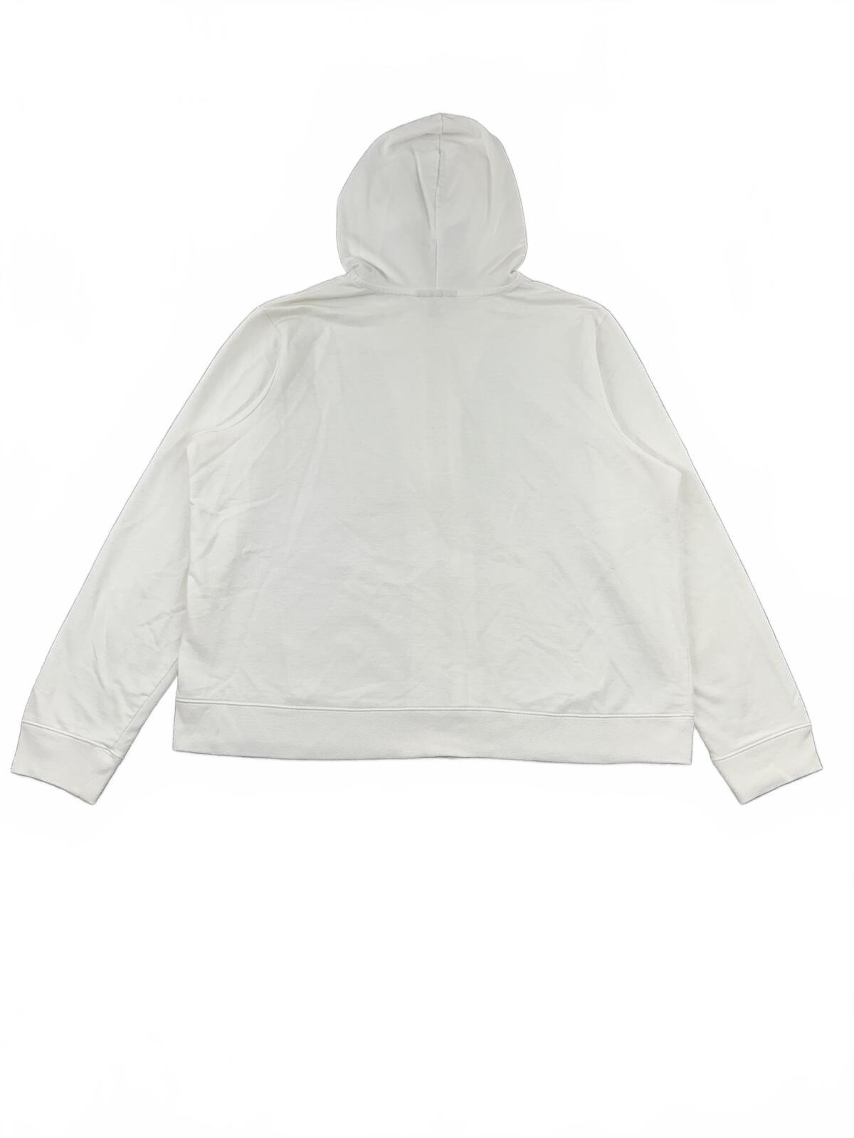 White Zip Up Hoodie with Gold Floral Print Y2K Fairycore Style Relaxed Fit