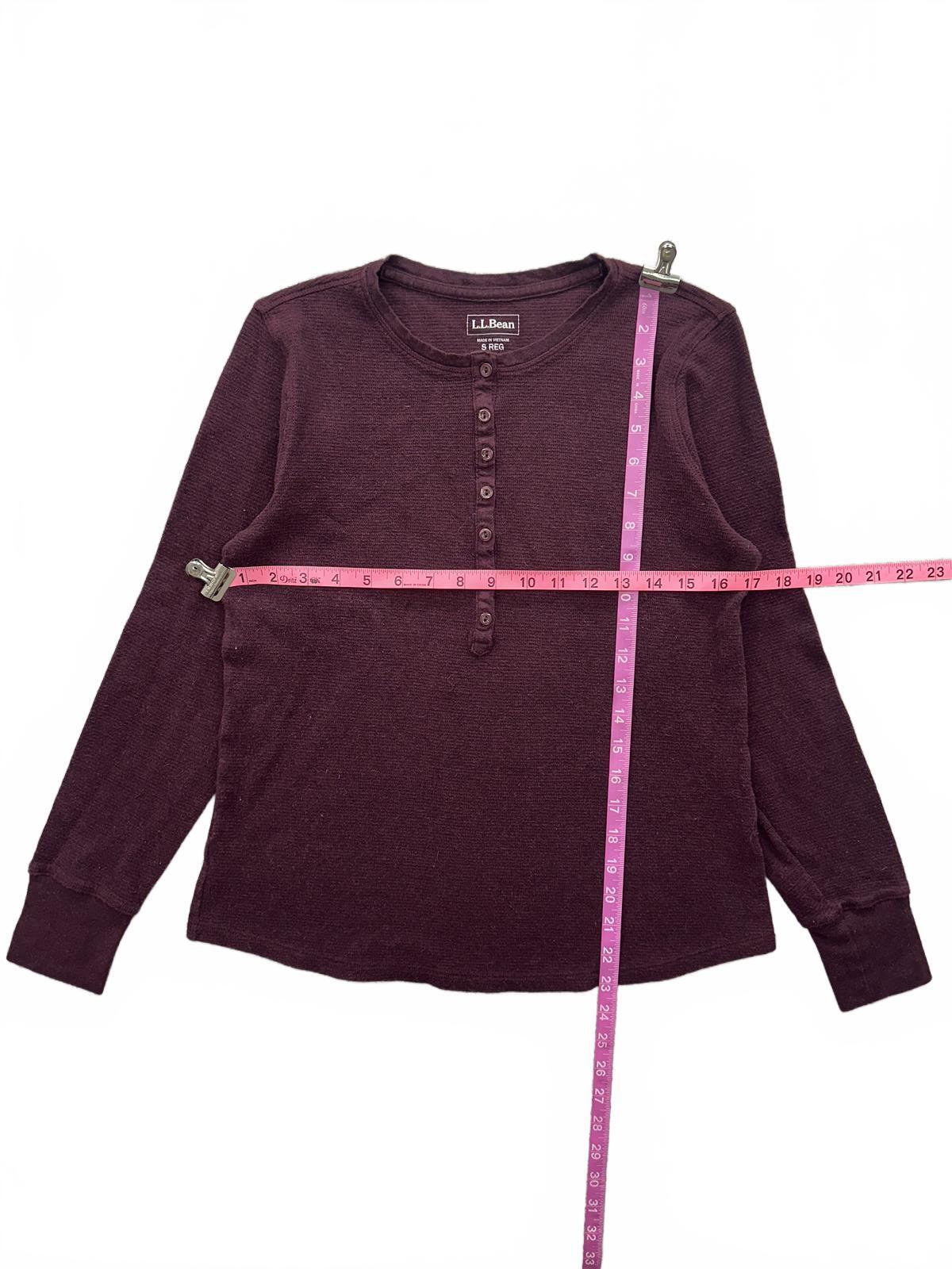 L.L.Bean Vintage Long Sleeve Henley Shirt in Deep Plum