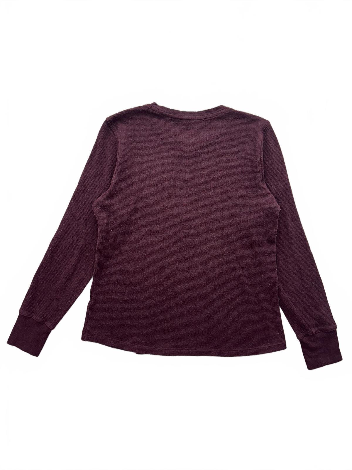 L.L.Bean Vintage Long Sleeve Henley Shirt in Deep Plum