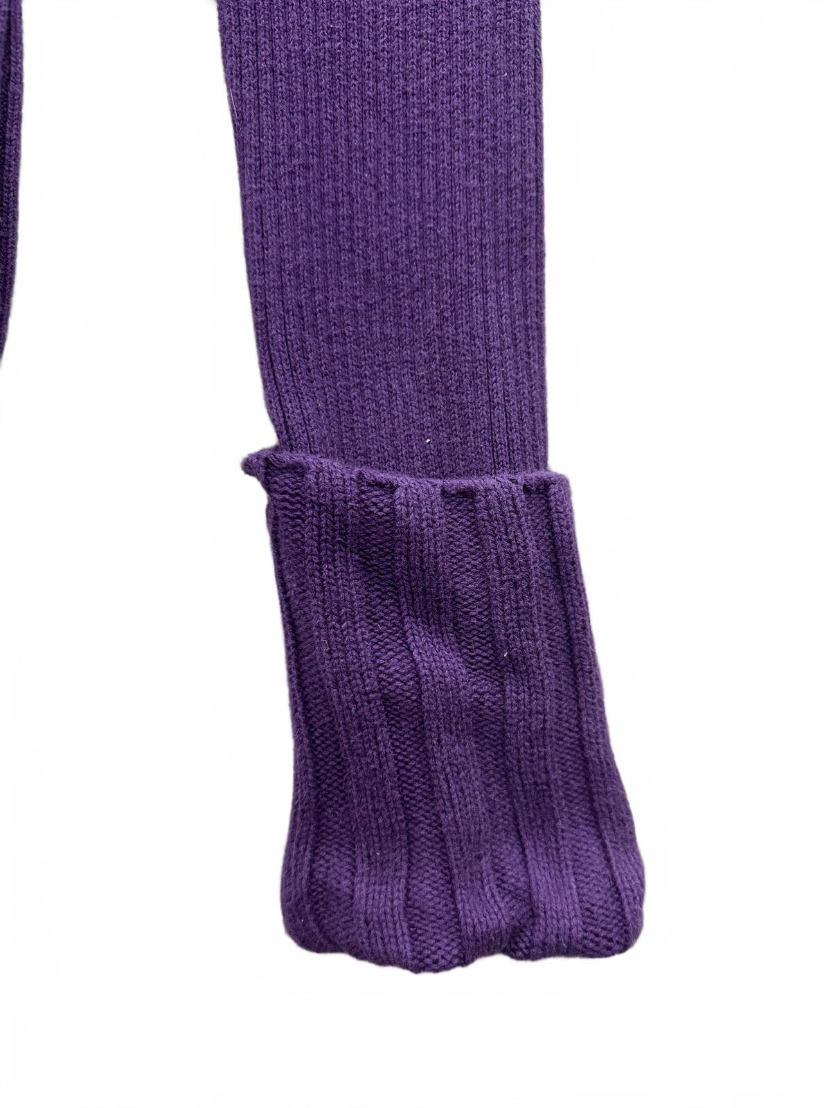 DKNY Jeans Purple Ribbed Turtleneck Sweater with Button Detail Cozy Fall/Winter