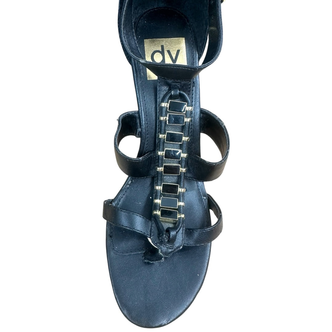 Dolce Vita's DV Black Cork Strappy Wedge Sandals