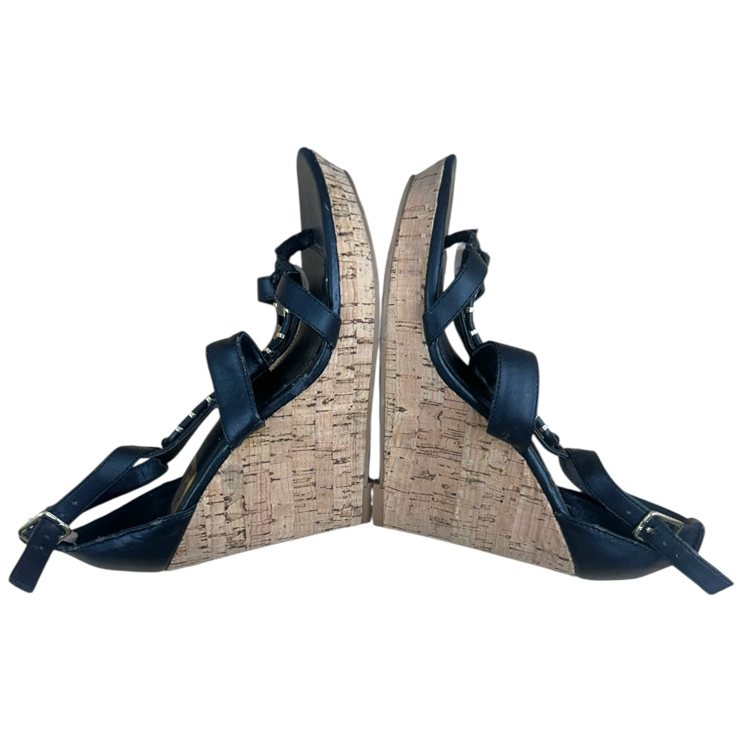 Dolce Vita's DV Black Cork Strappy Wedge Sandals