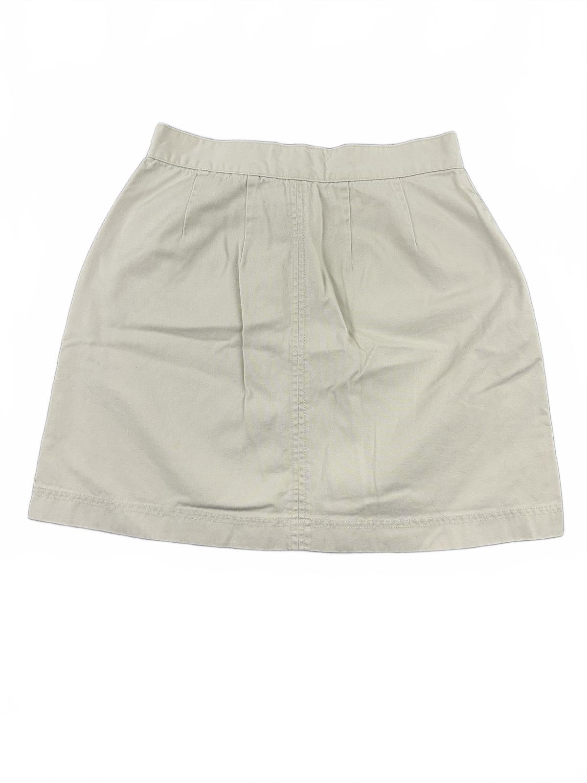 County Seat Vintage Beige Cotton Buttoned A Line Mini Skirt 1970s