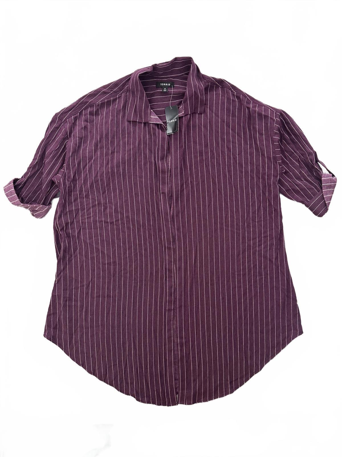 NWT Torrid Gauze Open Front Shirt Kimono Potent Purple