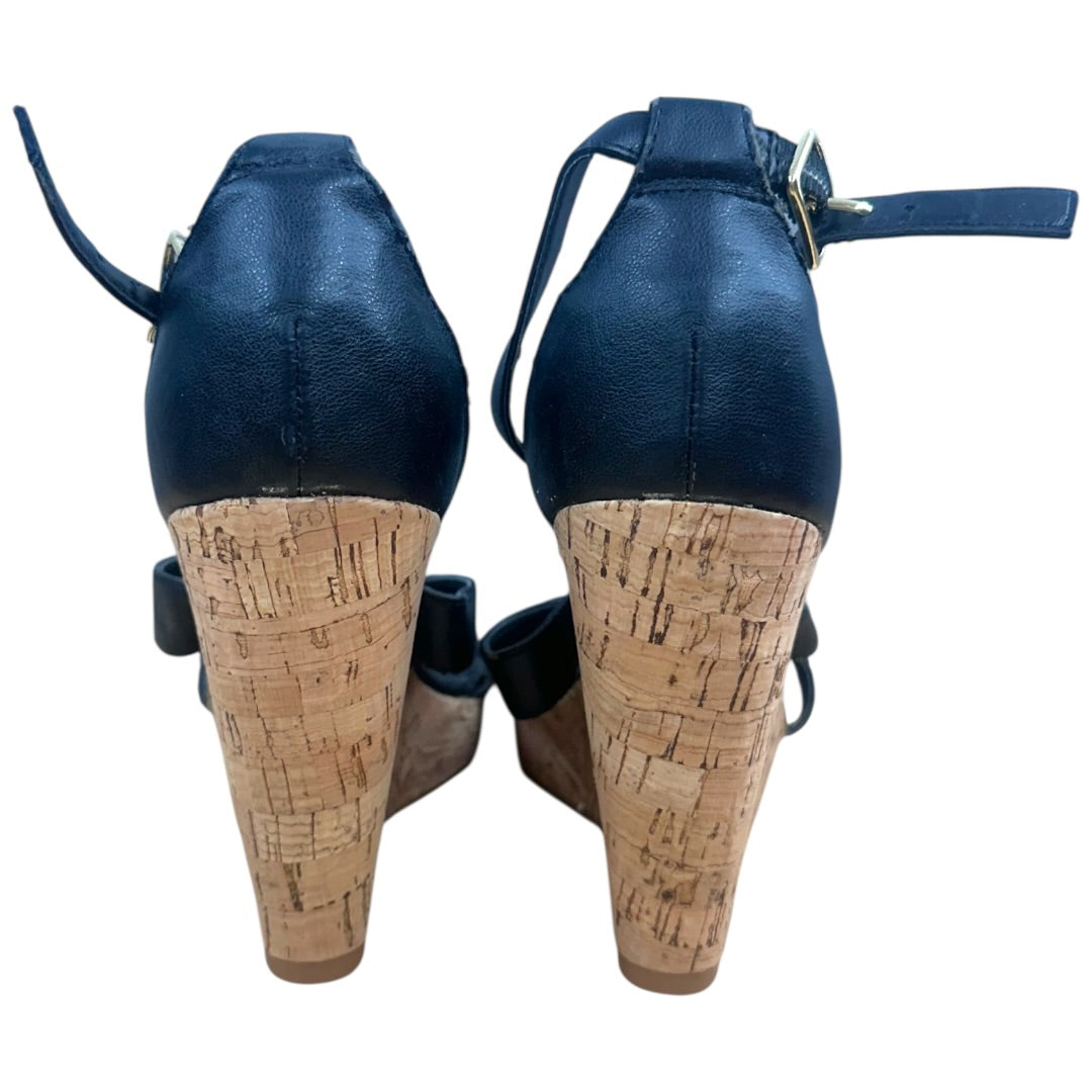 Dolce Vita's DV Black Cork Strappy Wedge Sandals