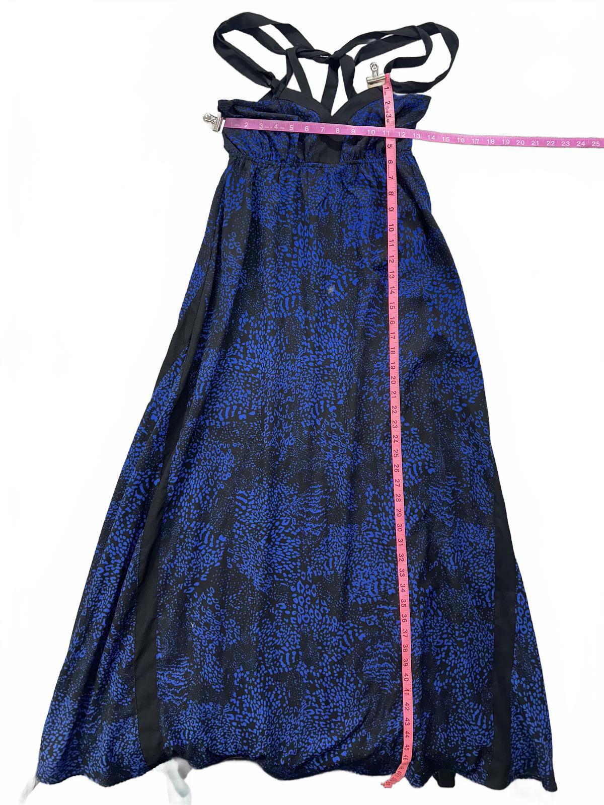 Express Blue and Black Strappy Back Maxi Dress