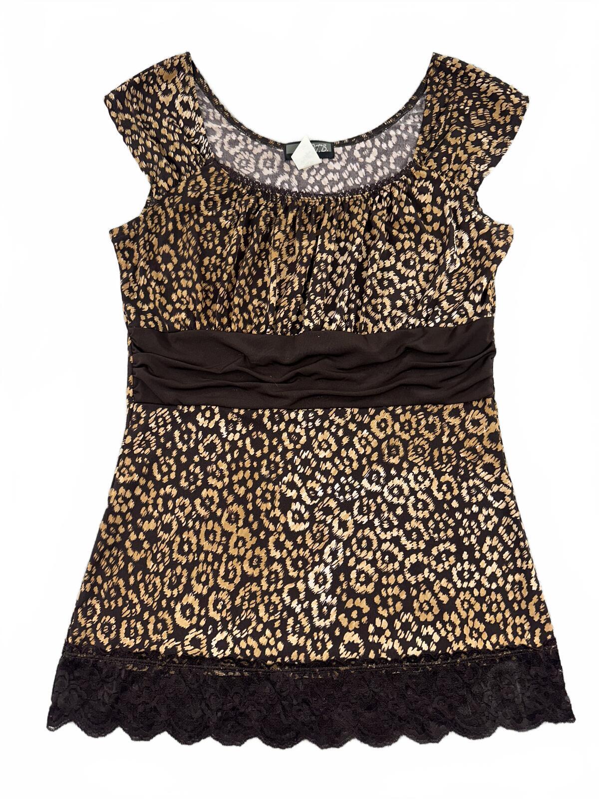 J.T.B. Y2K Leopard Print Sleeveless Tunic Top