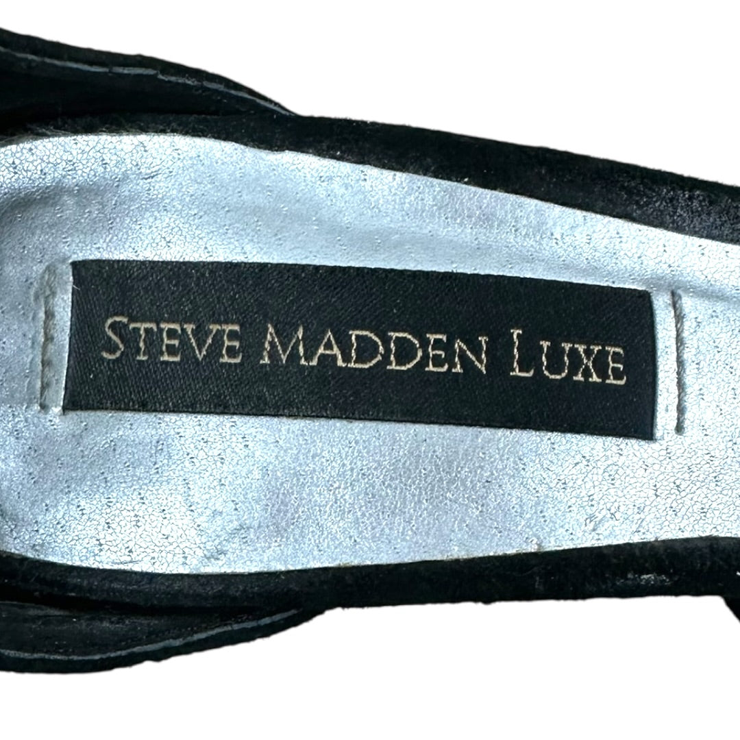 Steve Madden Luxe L-Fiona Black Suede Jeweled Pumps