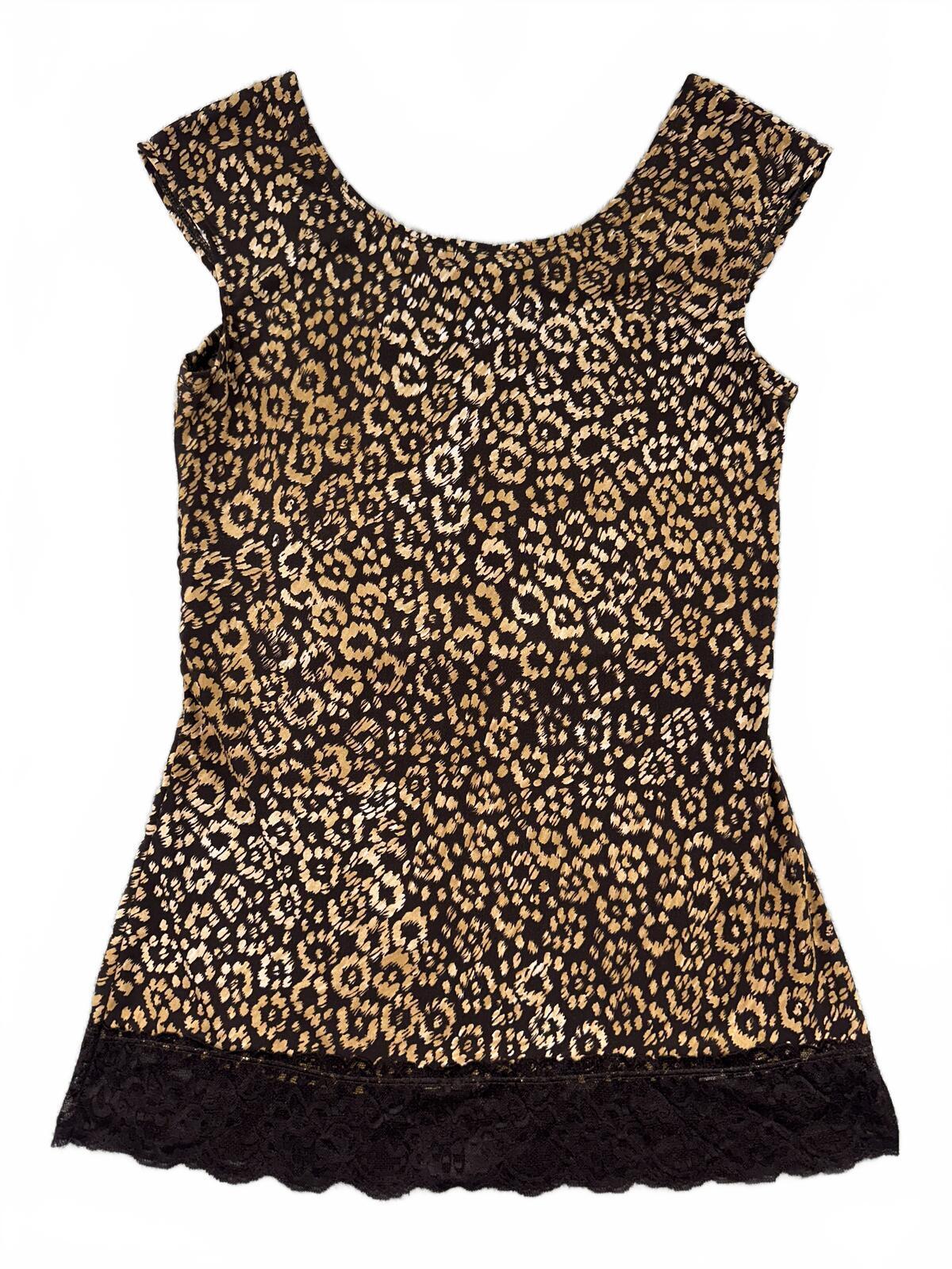 J.T.B. Y2K Leopard Print Sleeveless Tunic Top