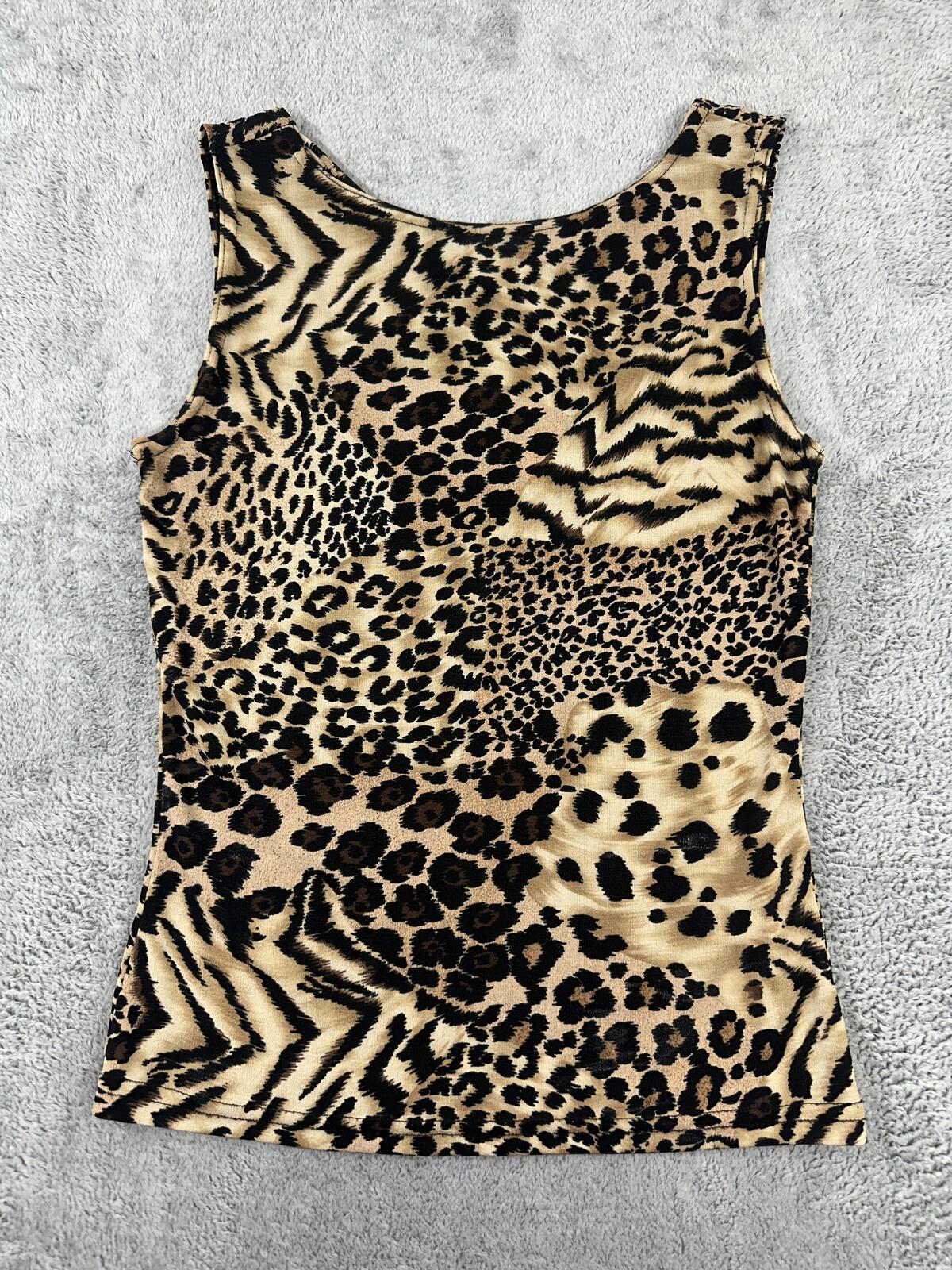 Byer California Y2K Animal Print Sleeveless Tank Top Leopard Zebra Mix