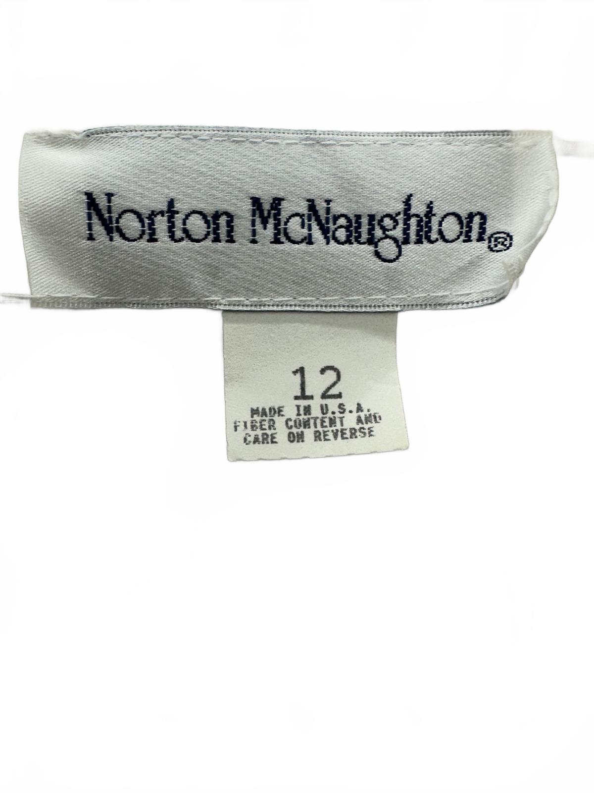 Norton McNaughton Vintage White Holiday Embroidered Button Up Blouse Christmas