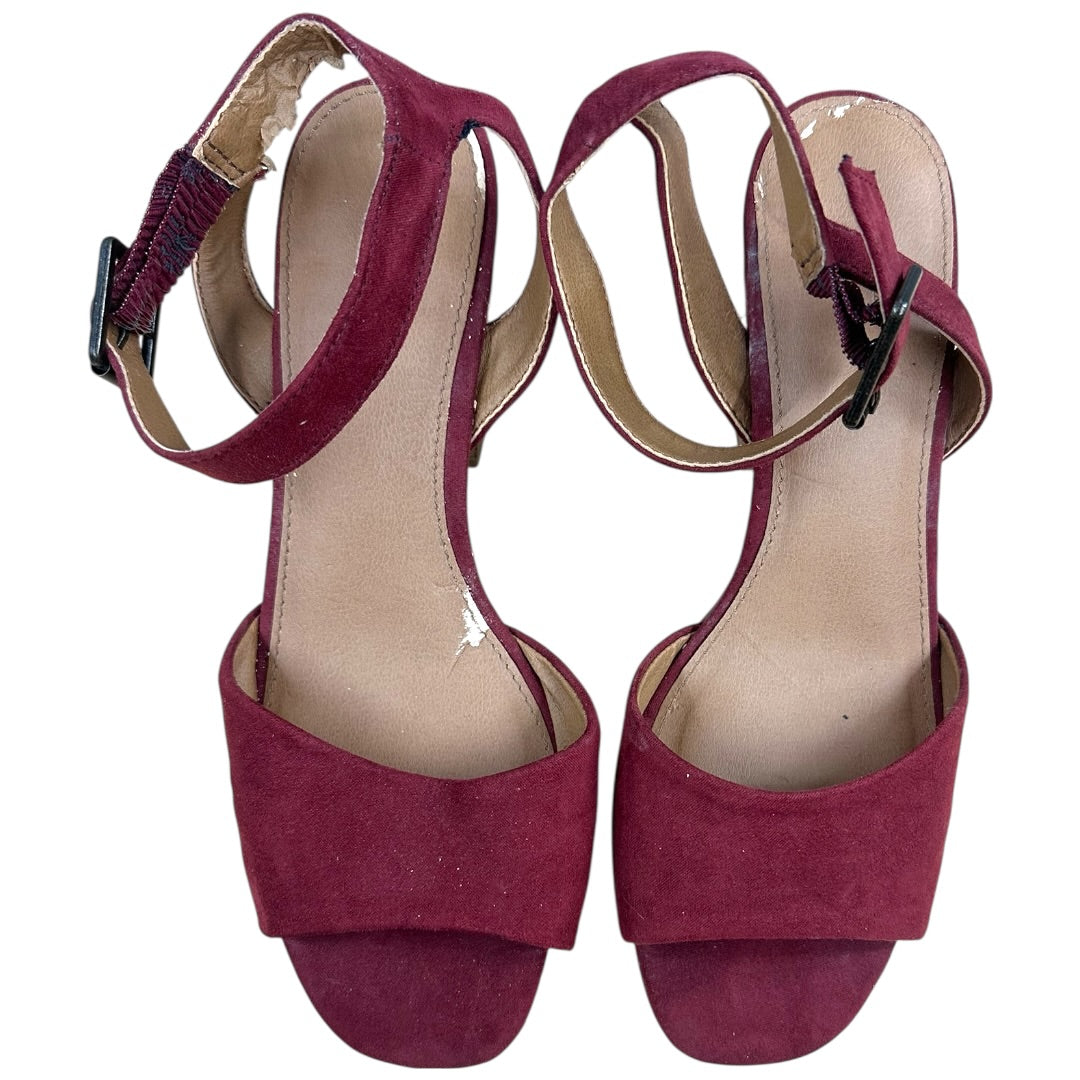 Universal Thread Burgundy Microsuede Heeled Sandals