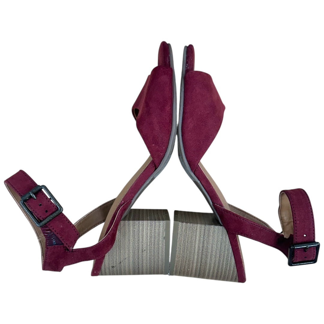 Universal Thread Burgundy Microsuede Heeled Sandals