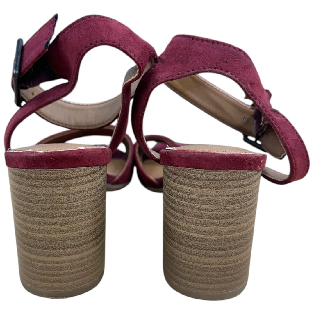 Universal Thread Burgundy Microsuede Heeled Sandals