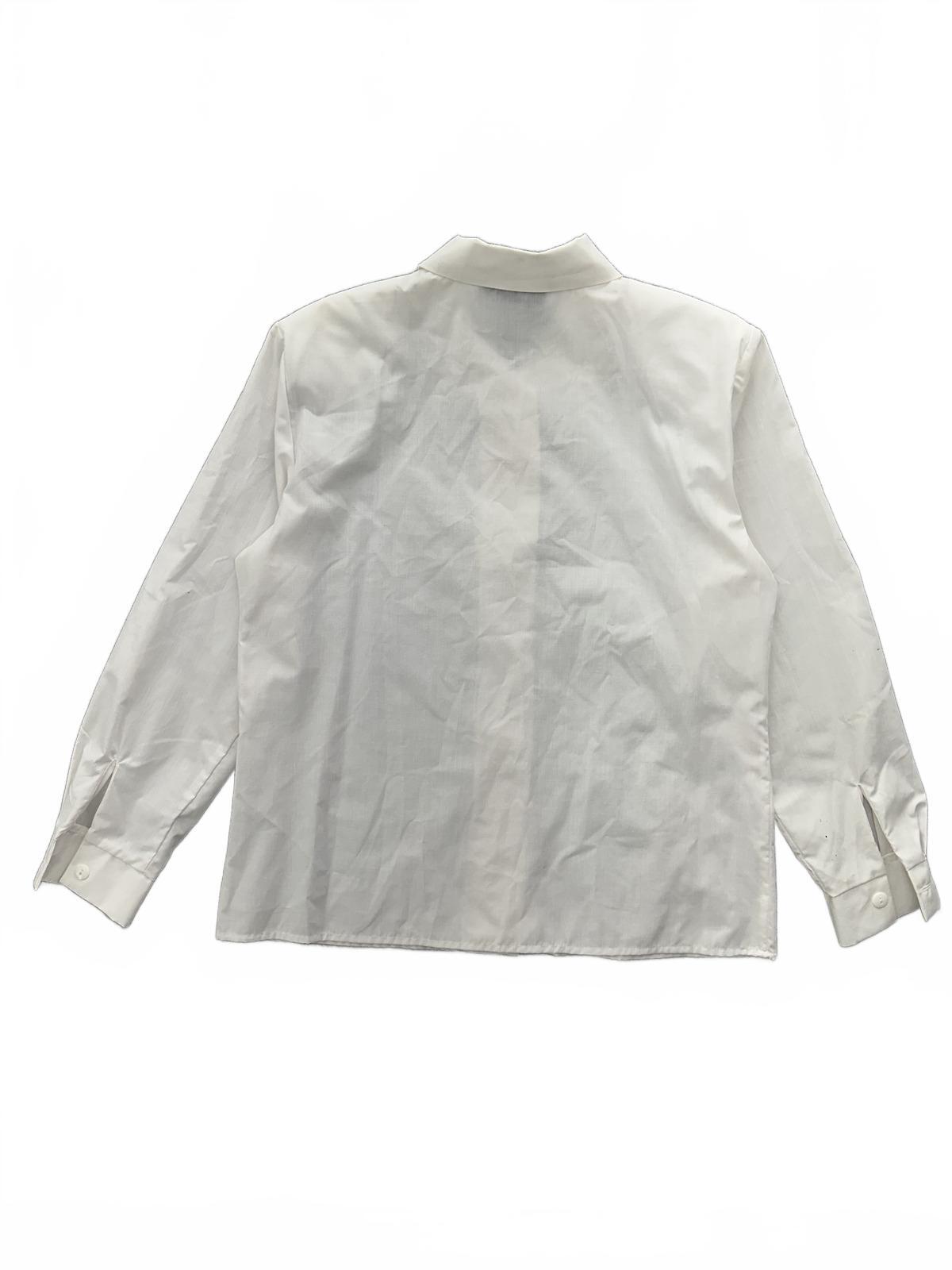 Norton McNaughton Vintage White Holiday Embroidered Button Up Blouse Christmas