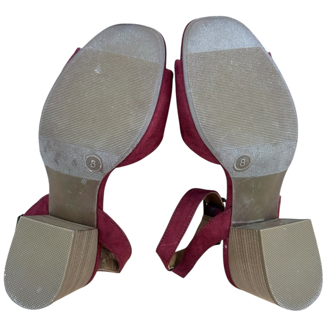 Universal Thread Burgundy Microsuede Heeled Sandals