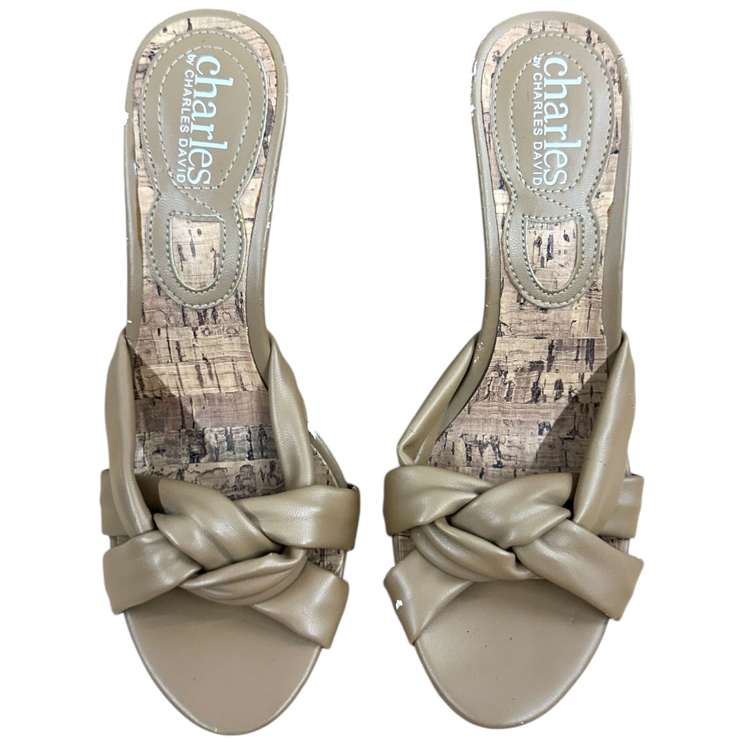 Charles by Charles David  Tan Twisted Knot Cork Heel