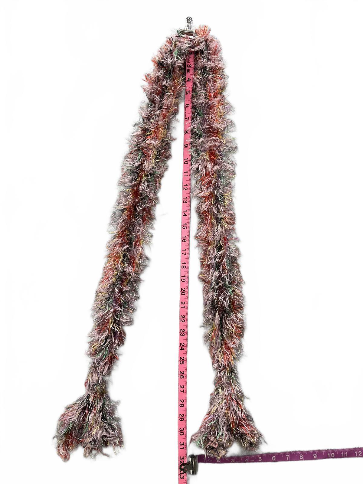Handmade Multicolor Fuzzy Scarf Cozy Bohemian Eclectic Winter Accessory
