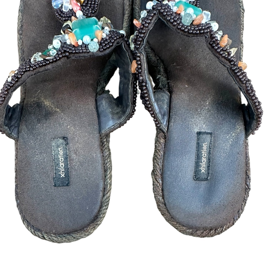 Xhilaration Beaded Embellished Wedge Thong Sandals