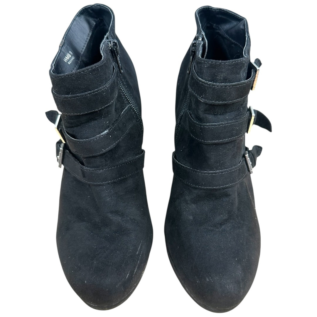 Report black Strappy Ankle Boots with Silver Buckle Detailing