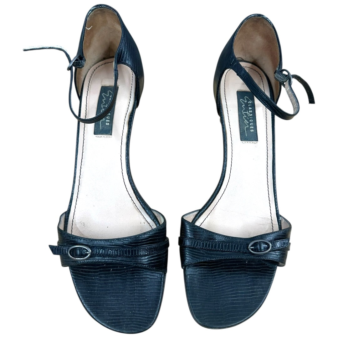 Classiques Entier Black Strappy Kitten Heel