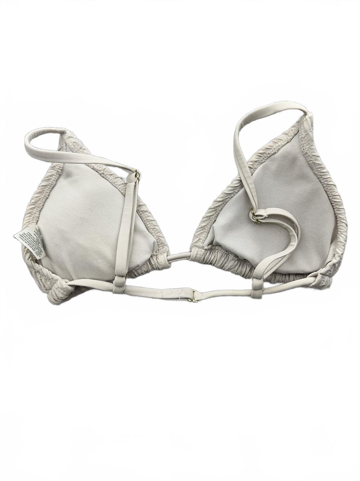 Wild Fable White Textured Triangle Bikini Top Minimalist Summer Beachwear