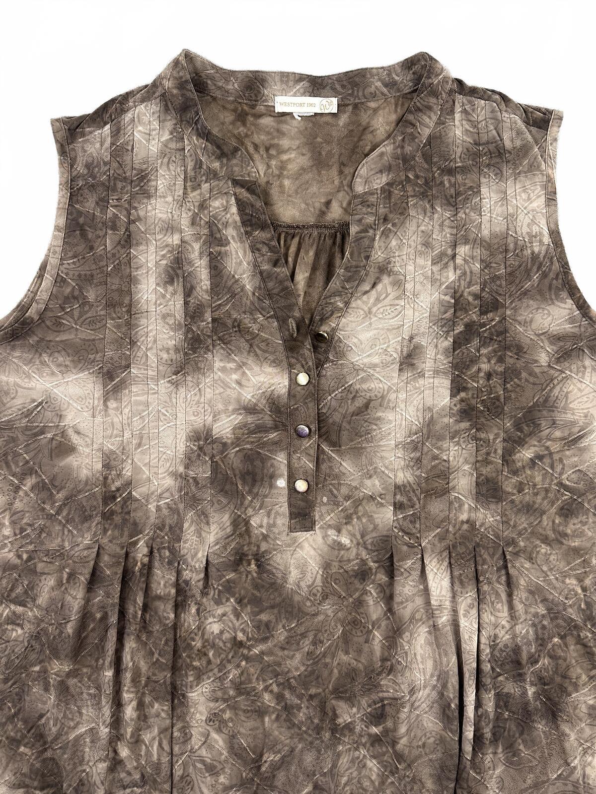 Westport 1962 Brown Mineral Wash Sleeveless Tunic Top