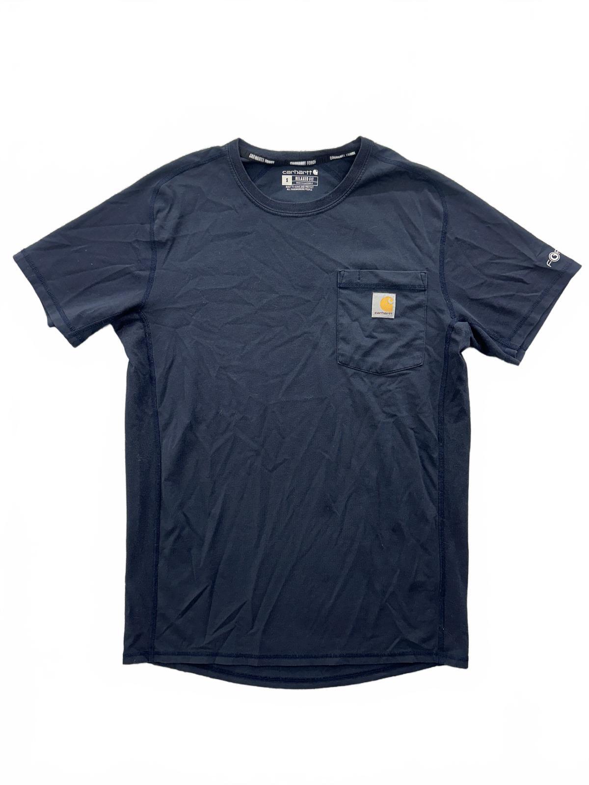 Carhartt Force Relaxed Fit Navy T Shirt with Chest Pocket