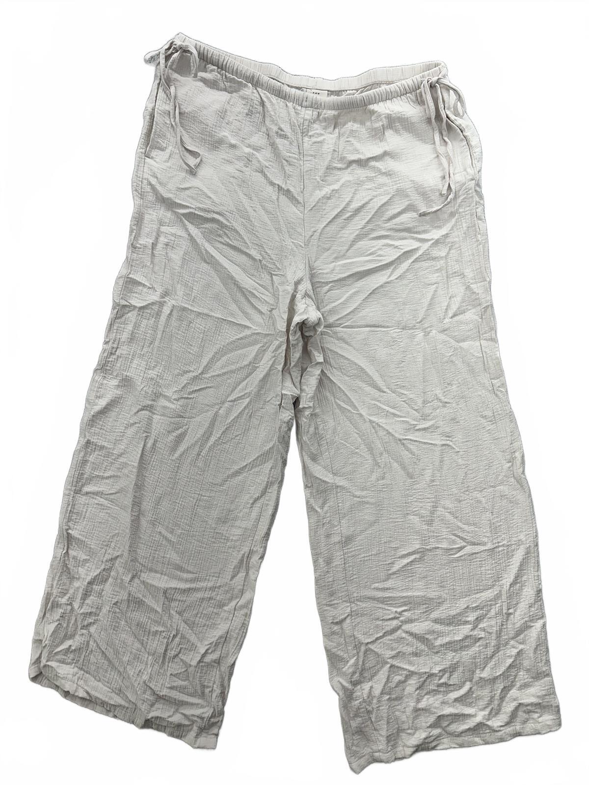 A New Day Light Beige Wide Leg Lounge Pants Relaxed Fit Casual Loungewear