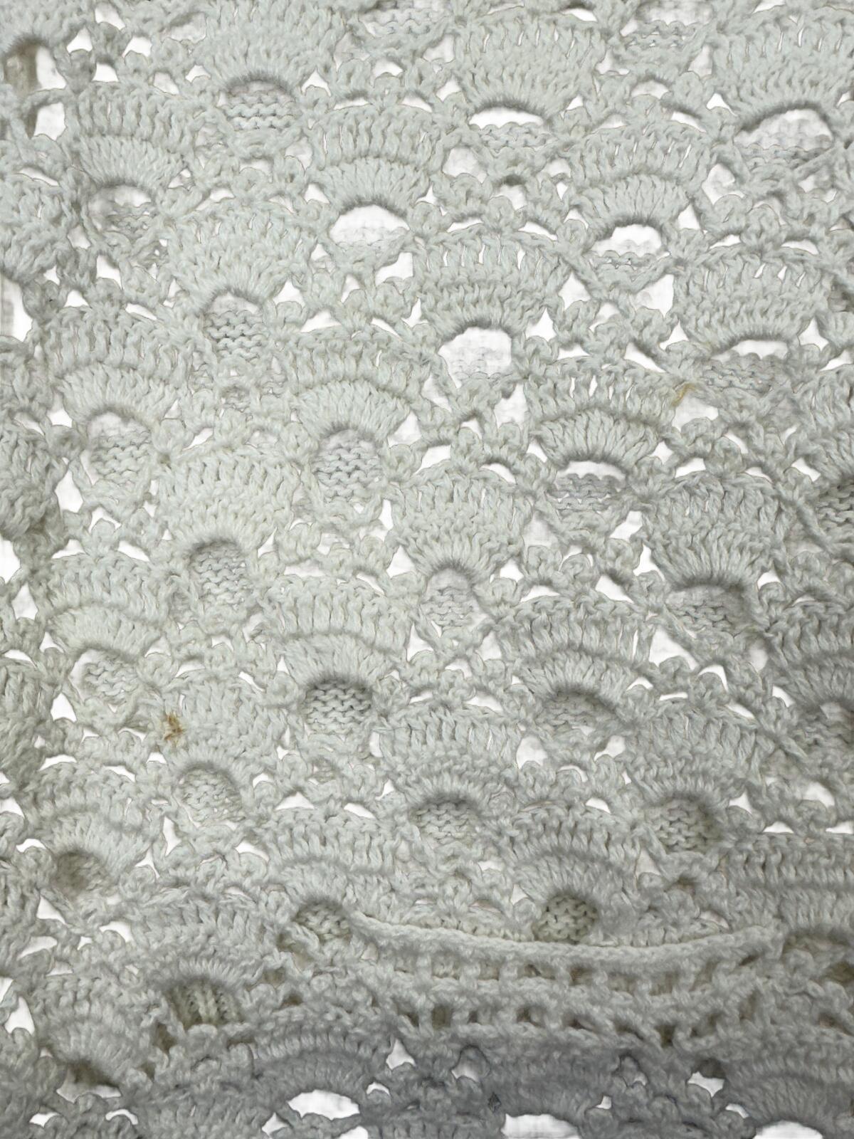 Sostanza Contemporary Apparel Crochet Vest Cream Lace Knit Boho Fairycore Layer