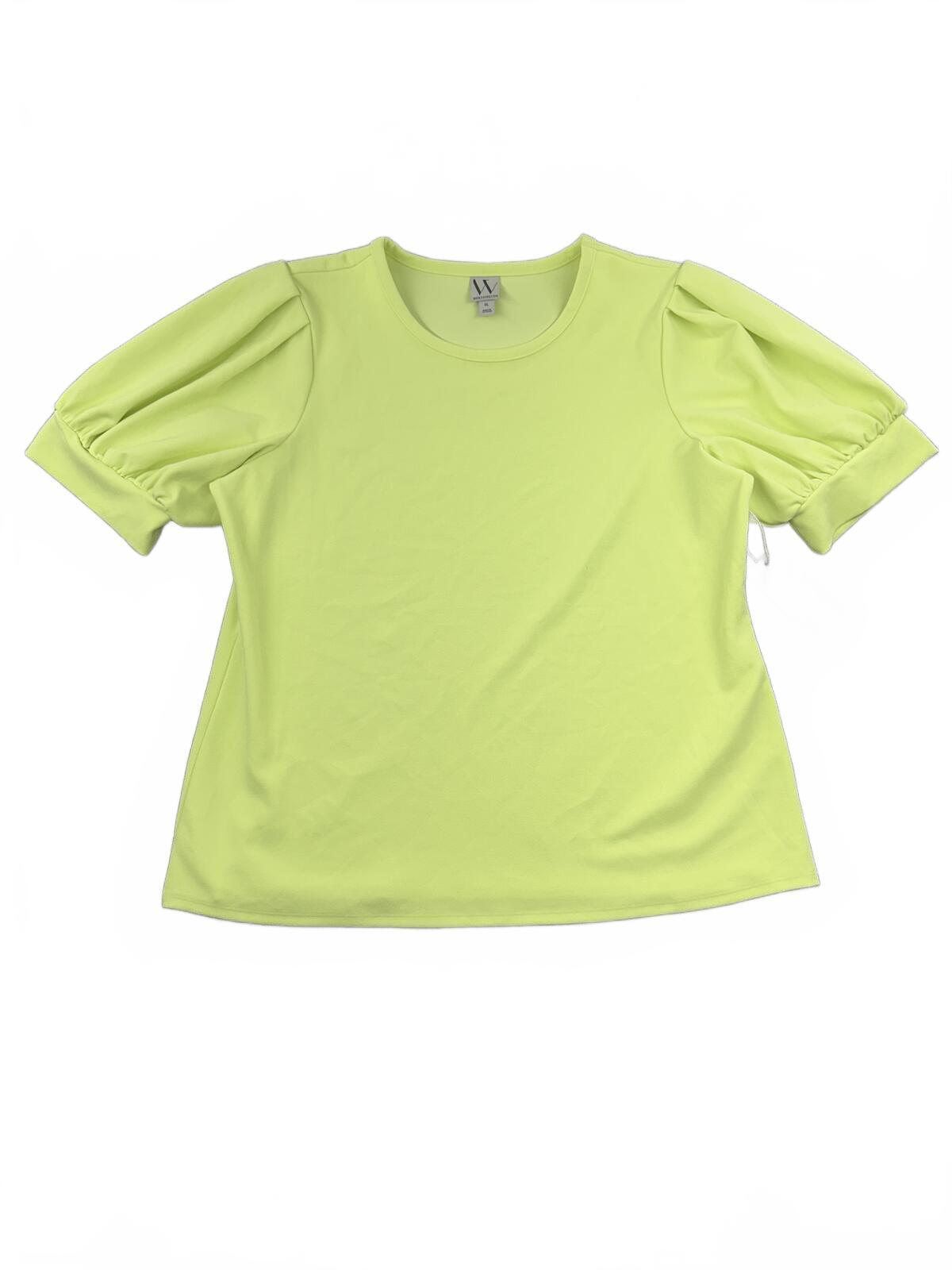 NWT Worthington Lime Green Puff Sleeve Tee