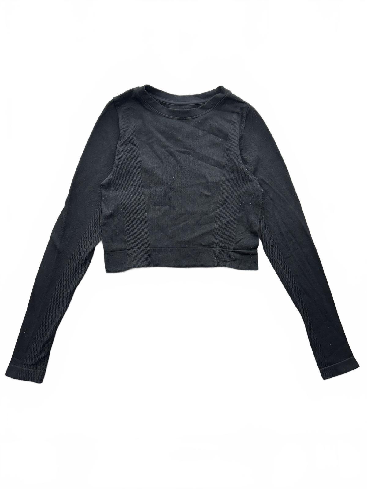 All In Motion Black Long Sleeve Crop Top Y2K Casual Sporty