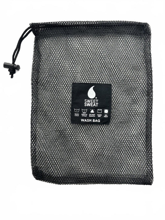 Sweet Sweat Black Mesh Wash Bag Drawstring Gym Accessory Travel Laundry Bag