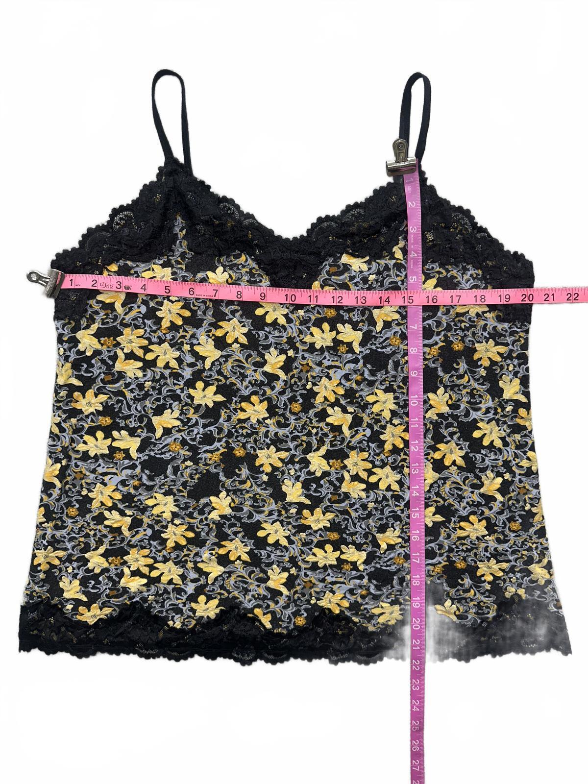 Lane Bryant Lace Cami Black Yellow Floral Vintage Inspired Charm