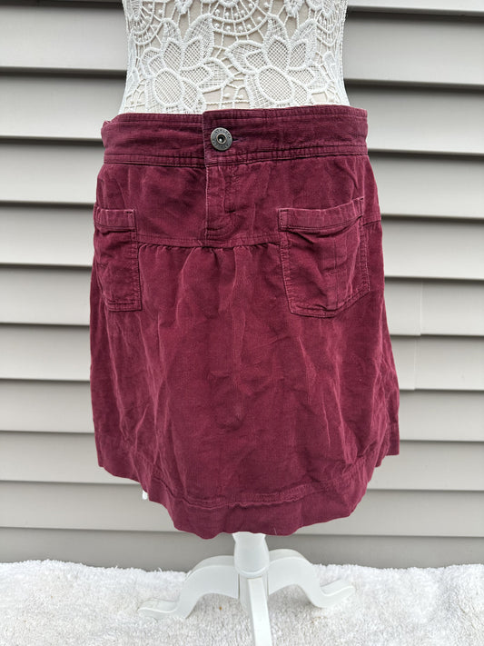 Athleta Burgundy Corduroy Mini Skirt Vintage Casual Fall