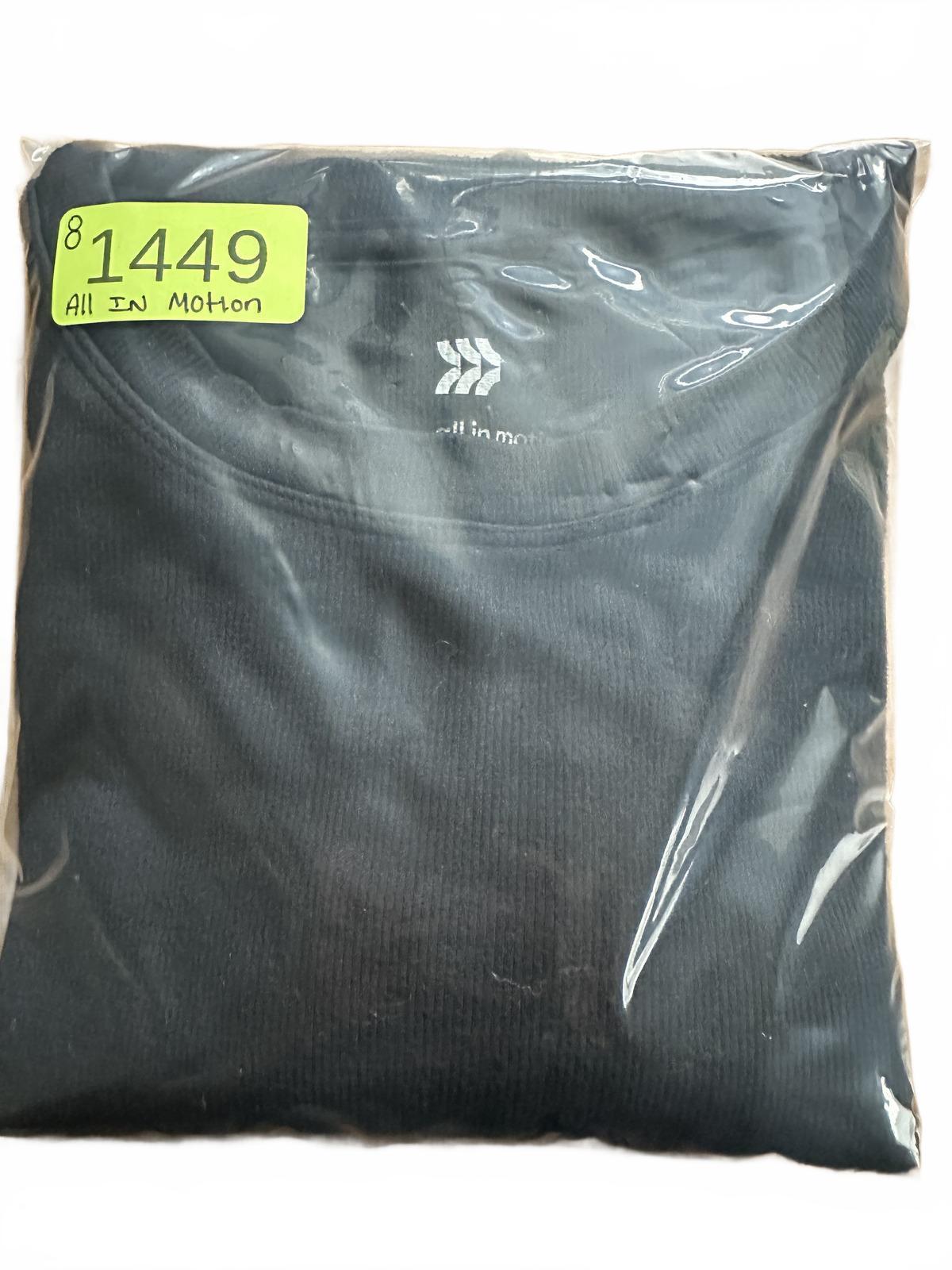 All In Motion Black Long Sleeve Crop Top Y2K Casual Sporty