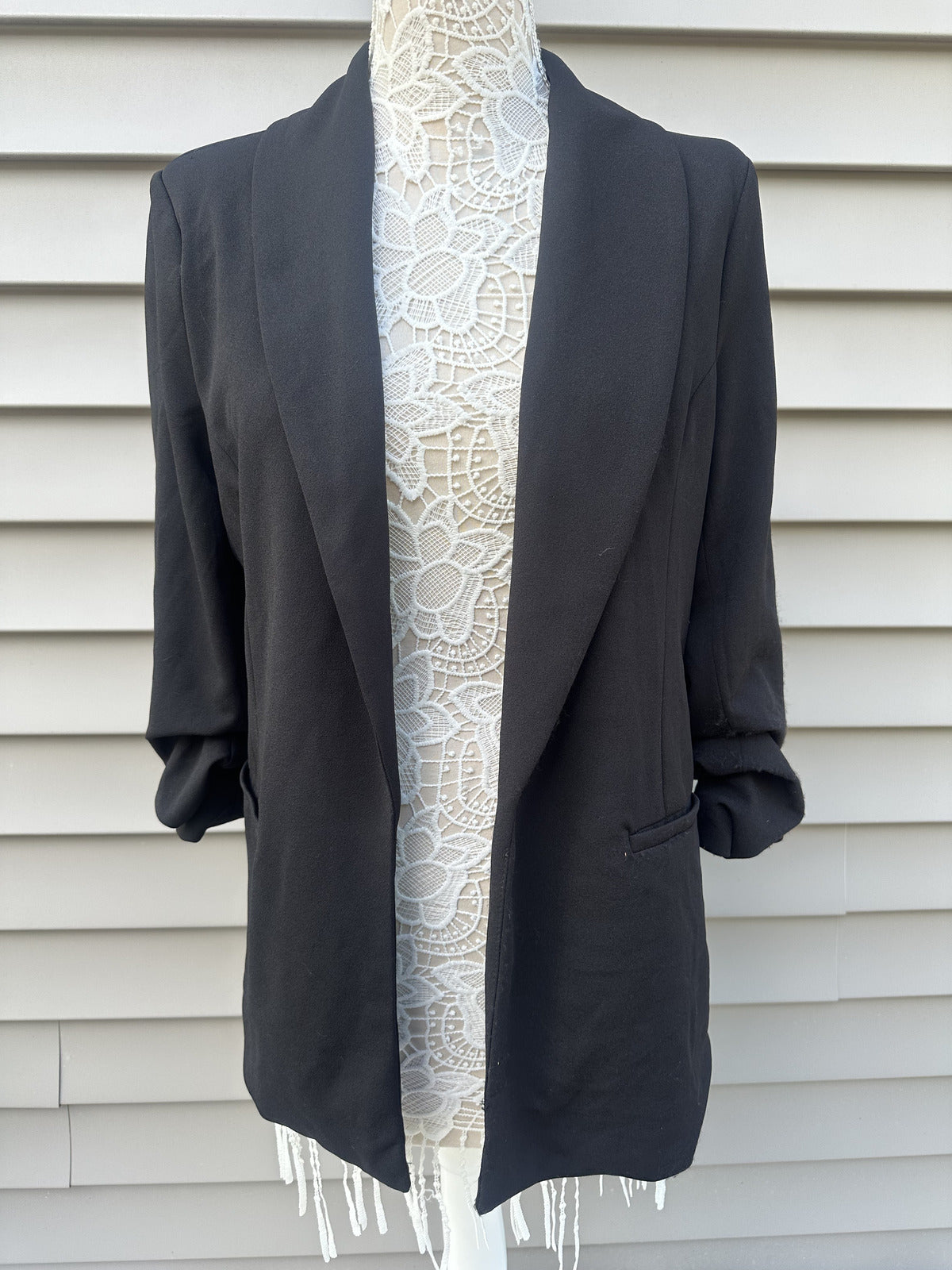 Dakota Blue Black Blazer Jacket Casual Minimalist Office Wear