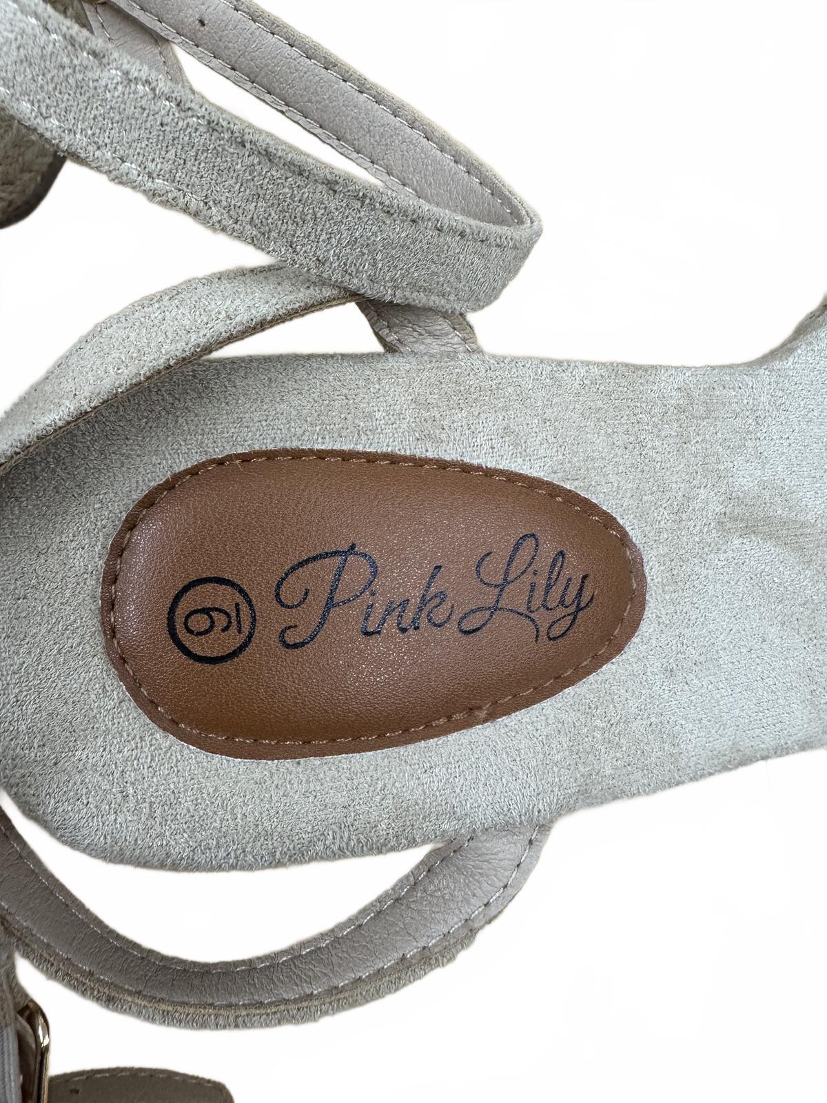Pink Lily Woven Espadrille Wedge Sandals Beige Cream Ankle Strap Boho