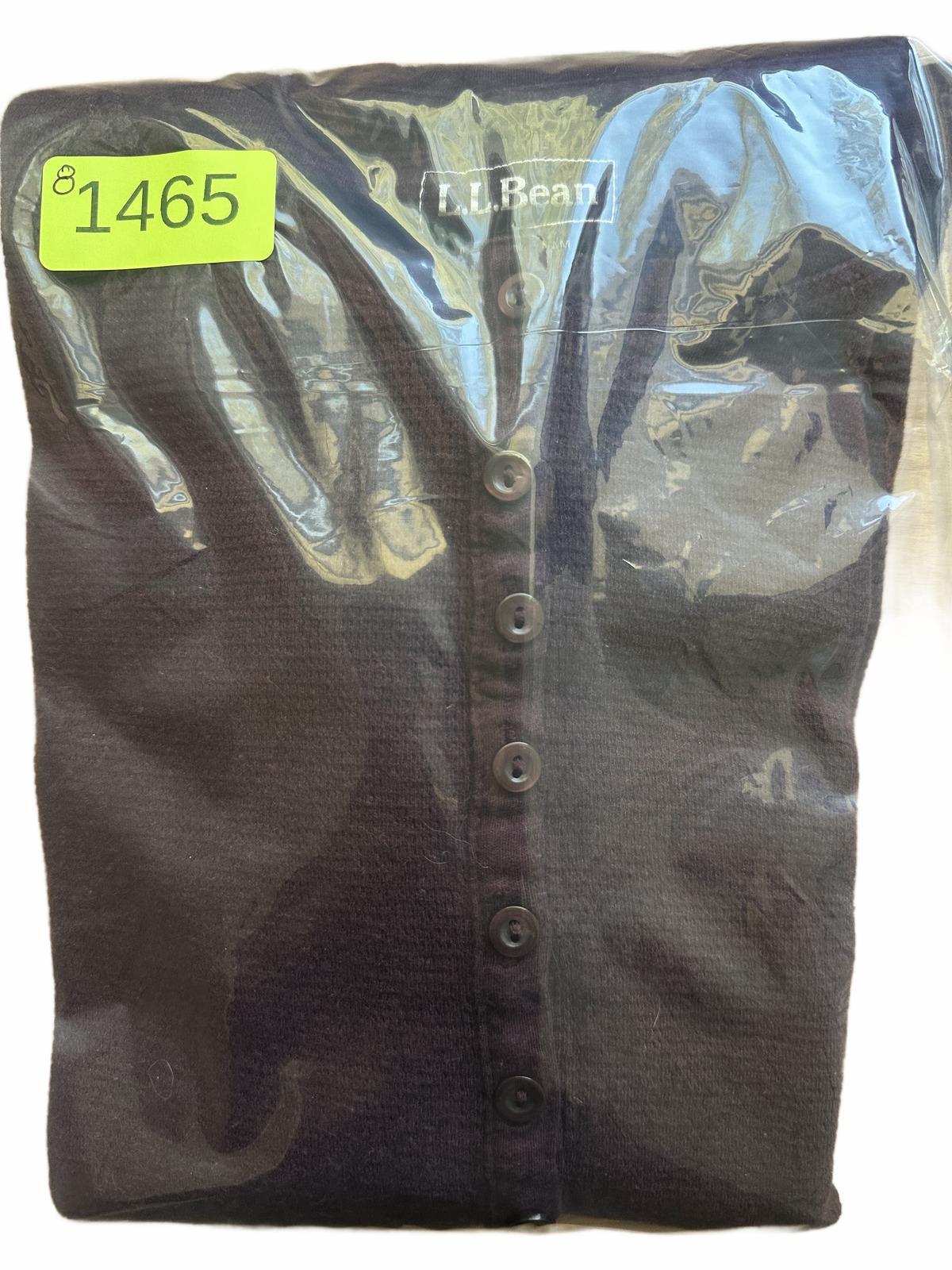 L.L.Bean Vintage Long Sleeve Henley Shirt in Deep Plum