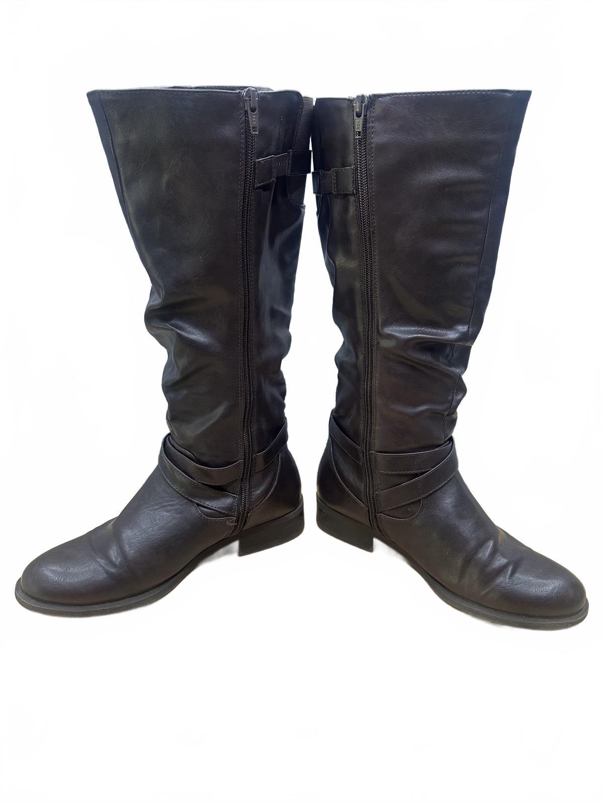 White Mountain Classic Black Leather Riding Boots