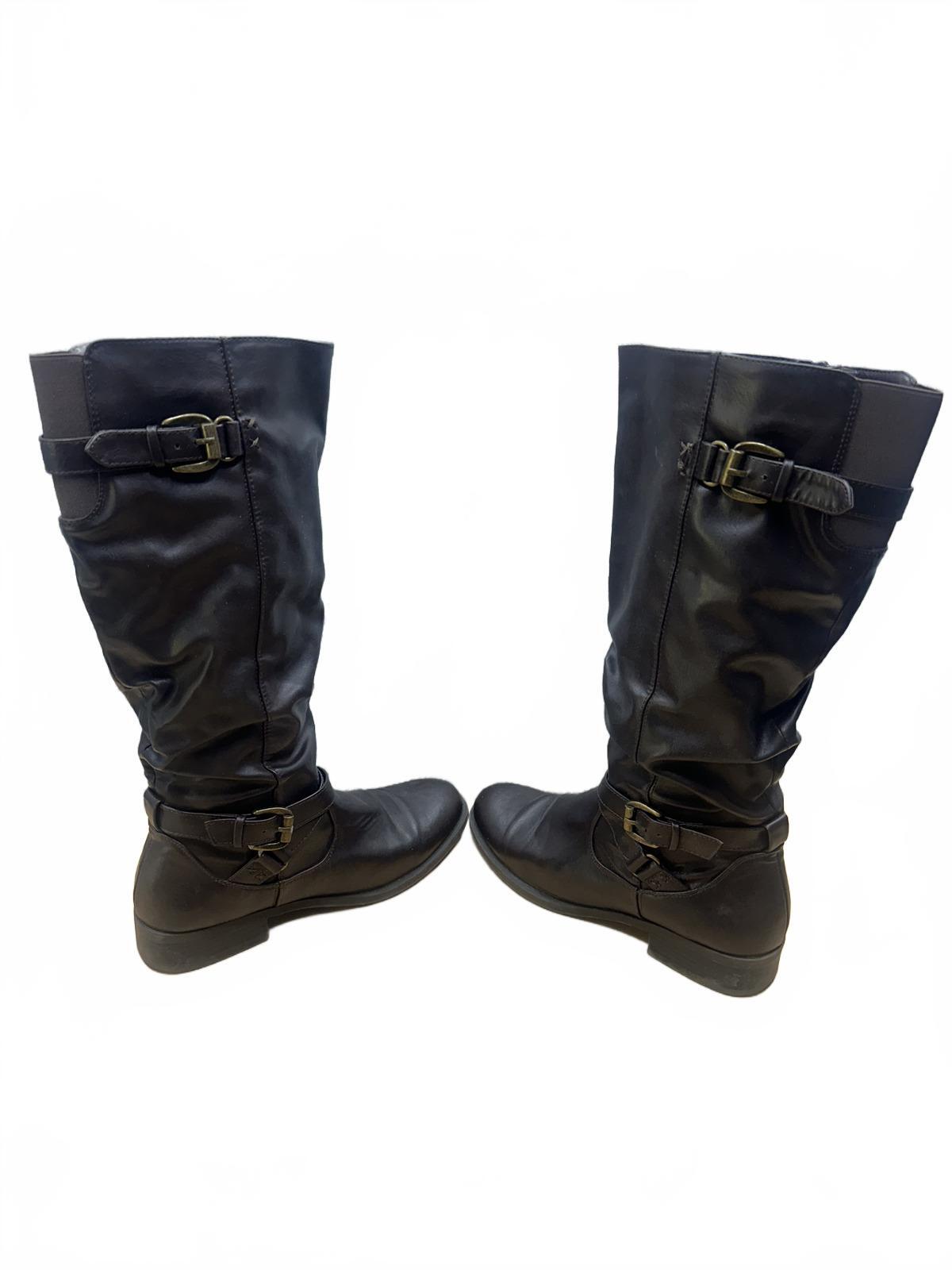 White Mountain Classic Black Leather Riding Boots