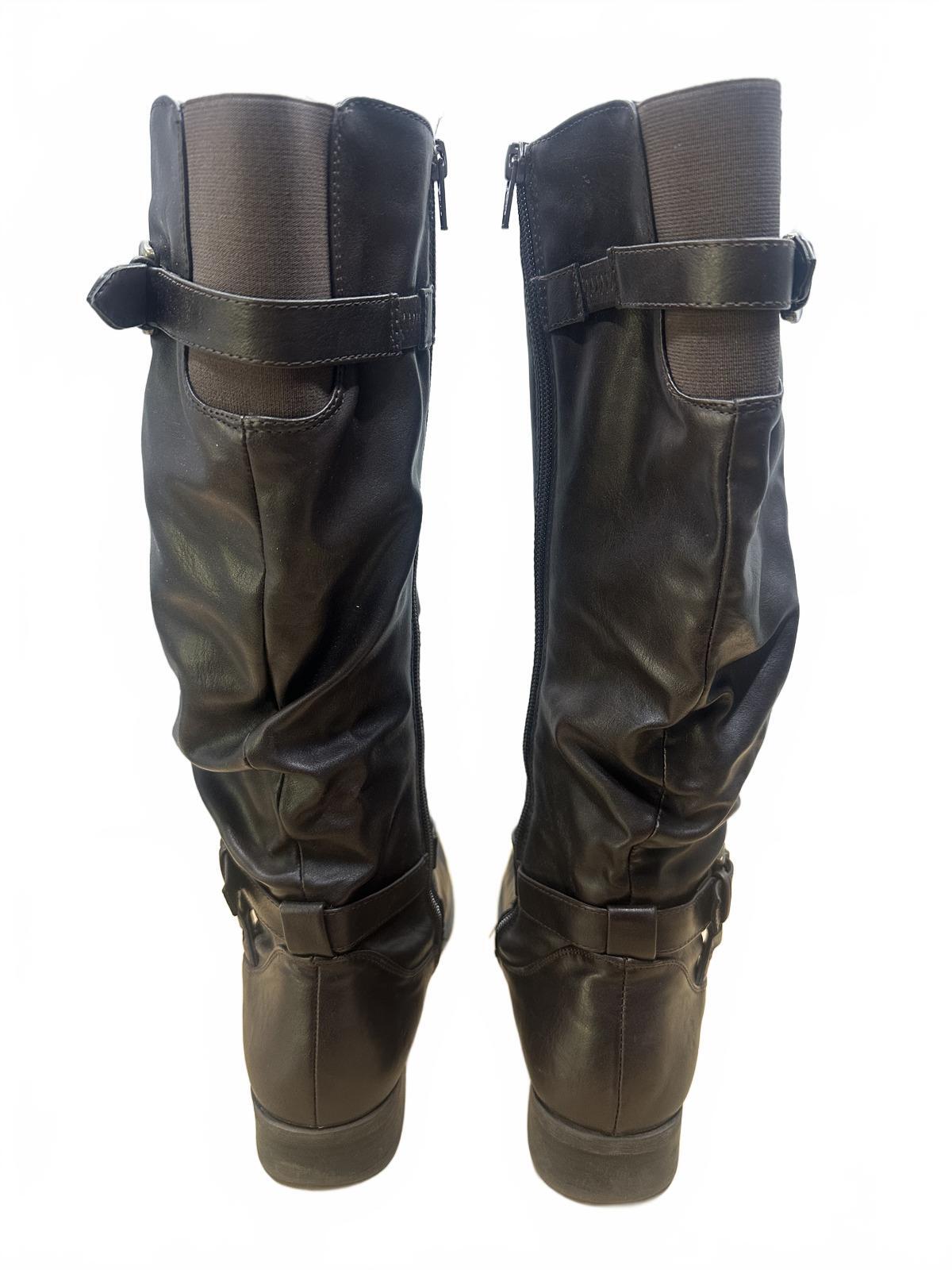 White Mountain Classic Black Leather Riding Boots