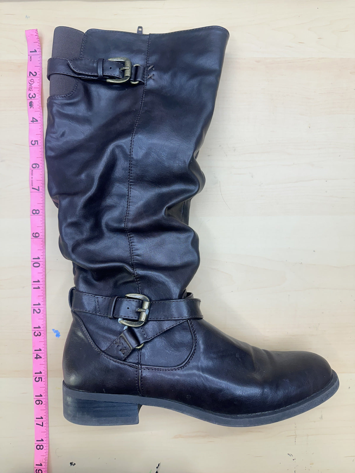 White Mountain Classic Black Leather Riding Boots