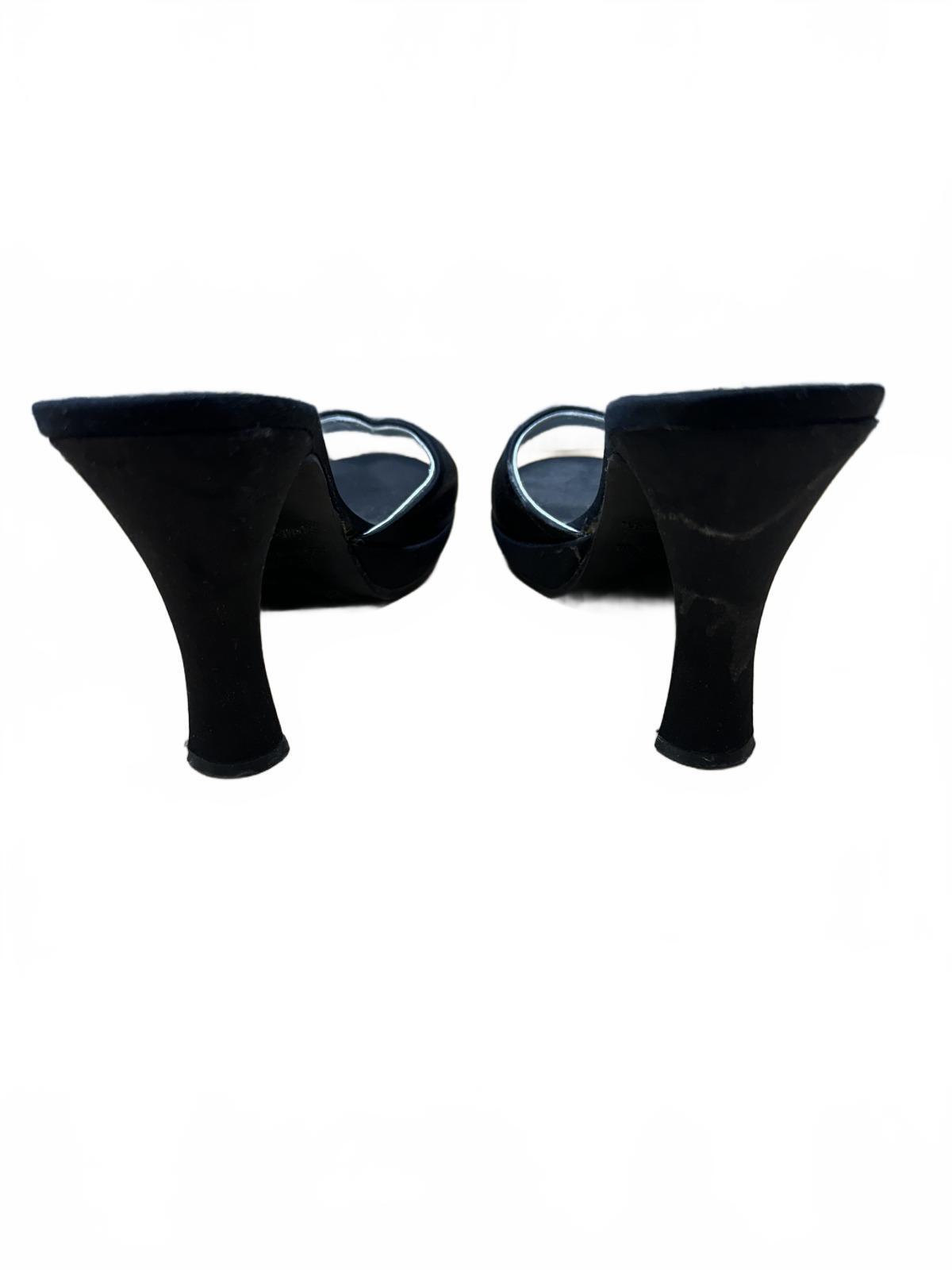 Xhilaration Black Satin Heeled Mules Classic Elegant Heels