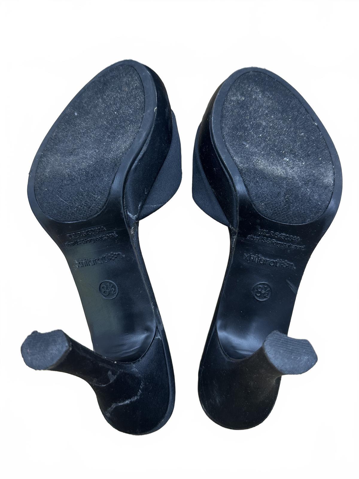 Xhilaration Black Satin Heeled Mules Classic Elegant Heels