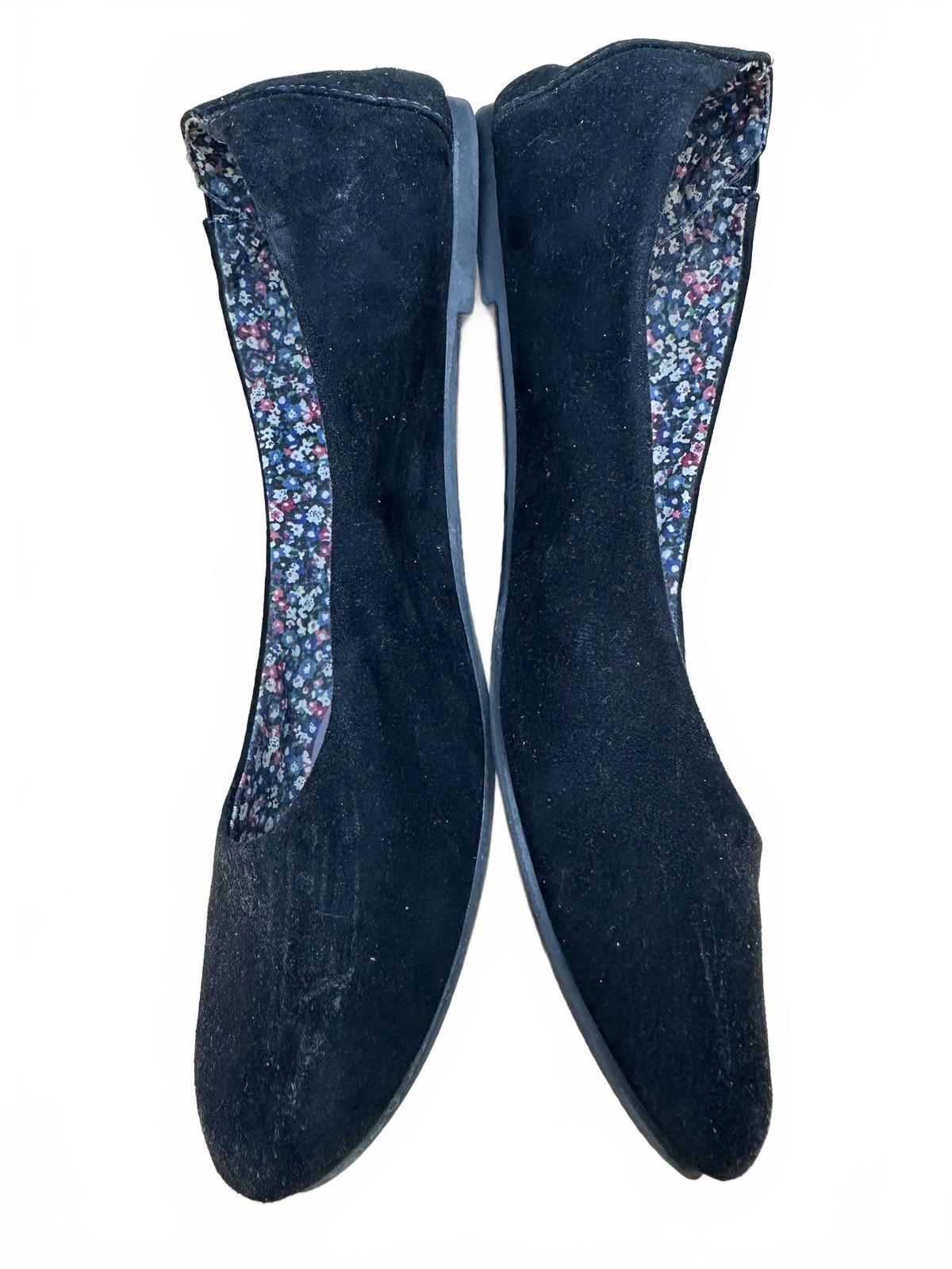 Jellypop Black Suede Ballet Flats with Floral Lining