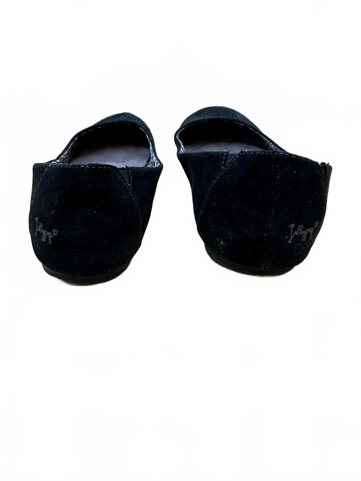 Jellypop Black Suede Ballet Flats with Floral Lining